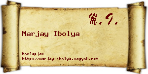 Marjay Ibolya névjegykártya